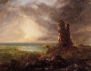 Romantic Landscape with Ruined Tower Thomas Cole